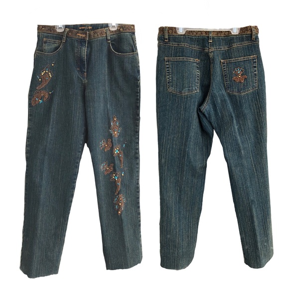 Marie Claire blue jeans boho/vintage size 11 straight cut slightly stretch - Picture 2 of 7